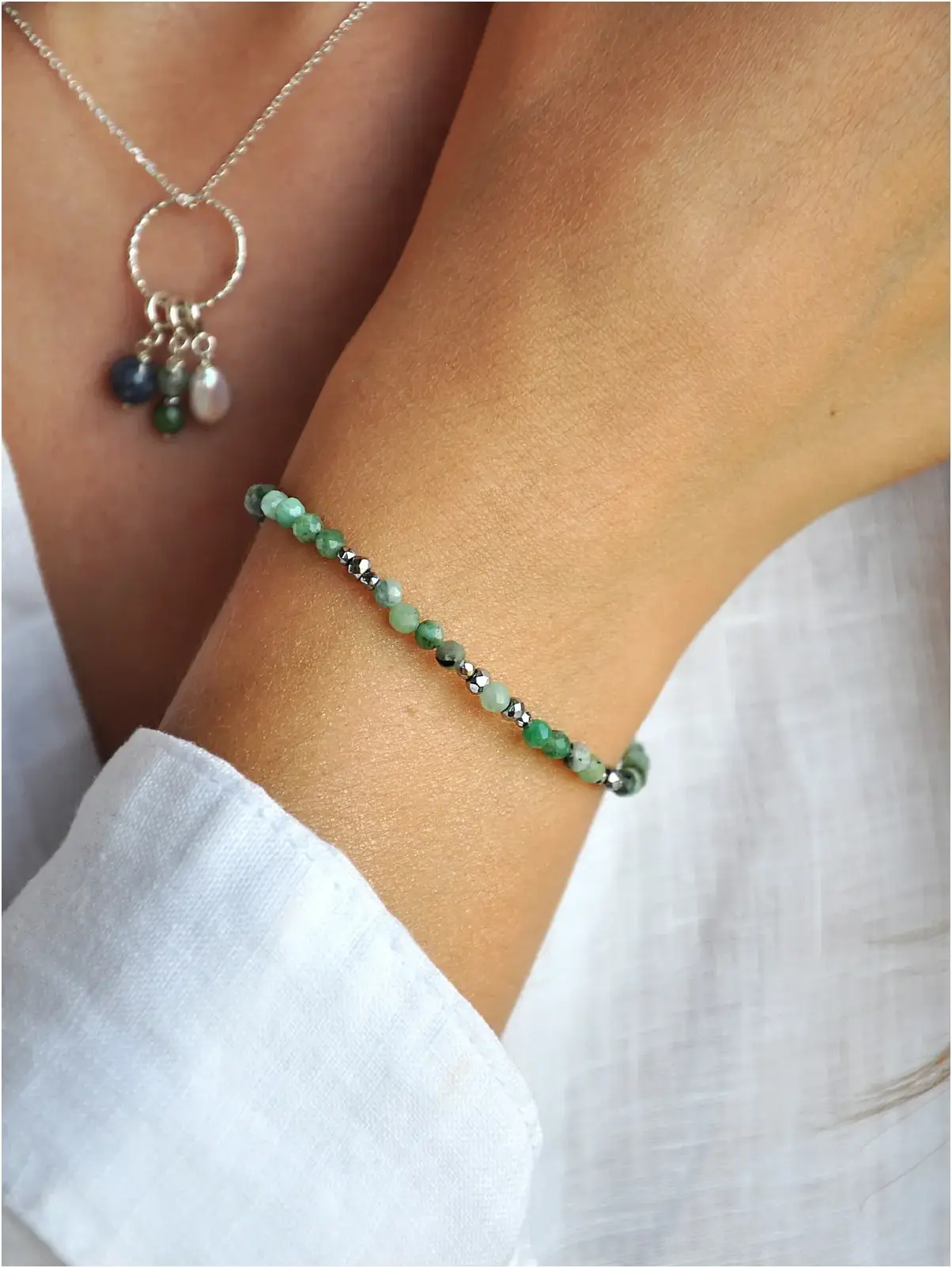 Szmaragdowa bransoletka walentynkowa