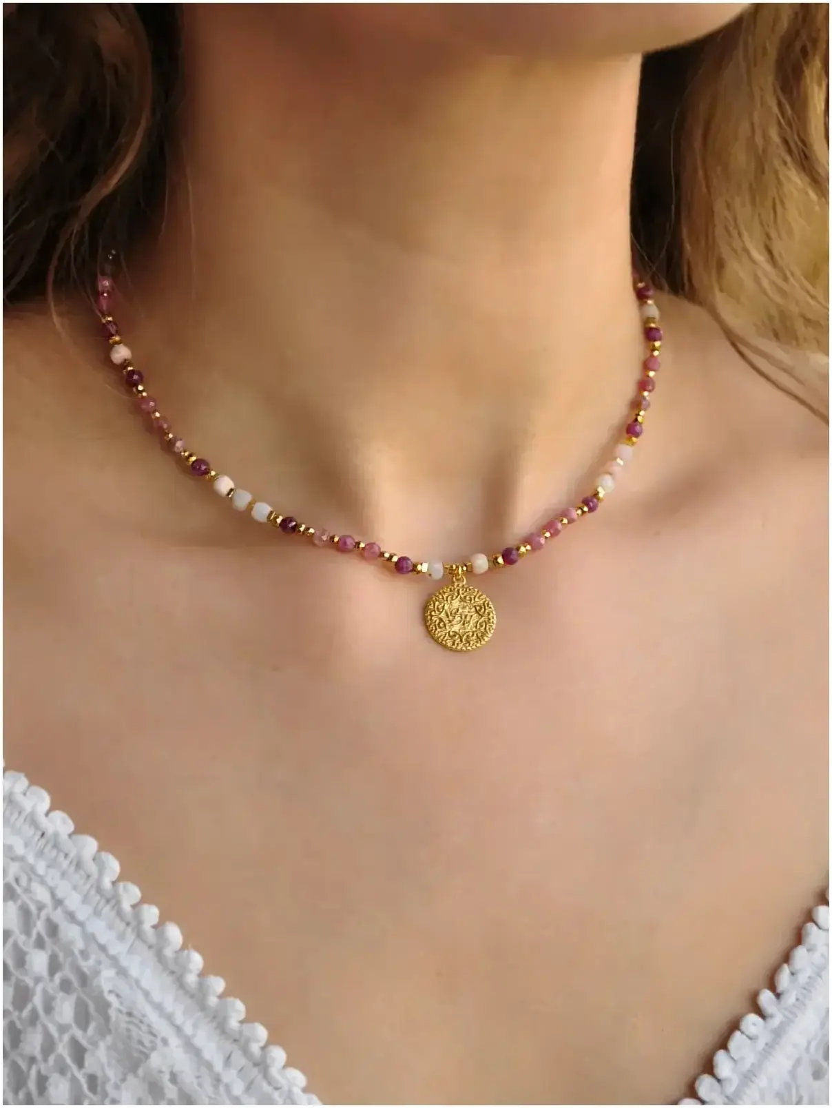 Bransoletka walentynkowa z turmalinem różowym