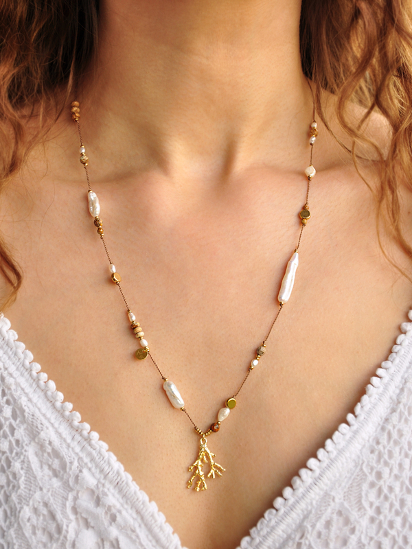 Kolekcja CEJLON - perły, jaspis i letnie zawieszki