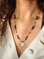 Naszyjnik regulowany Serce z iolitem - srebrny