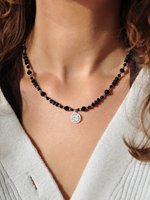 Naszyjnik z czarnego turmalinu - srebrny