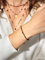 Bransoletka z granatu, rubinu i szafiru - złoto