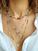 Choker z ametystu, chalcedonu i kamienia księżycowego - srebrny