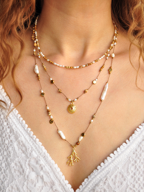 Kolekcja CEJLON - perły, jaspis i letnie zawieszki