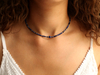 Choker z sodalitu i lapisu lazuli - srebrny