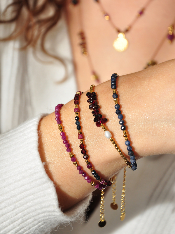 Bransoletka klasyczne zapięcie z szafiru - złoto